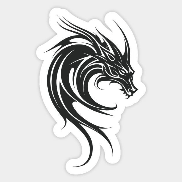 Dragon Beast Creature Fantasy Legend Vector Graphic Sticker by Cubebox